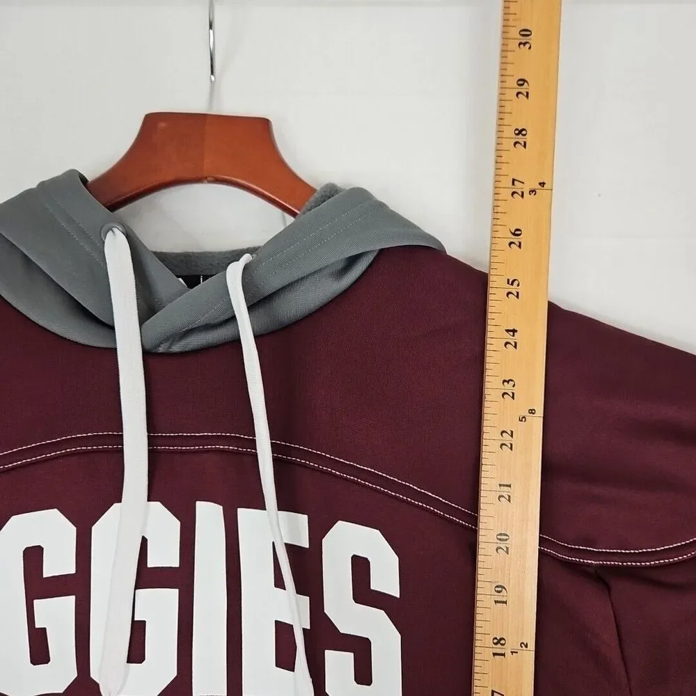 Adidas NCAA Texas‎ A&M Aggies Maroon Grey Pullover Hoodie Men's Small
